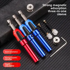 New cross-border blue hexagonal socket wrench, three-in-one multifunctional air screwdriver socket, manual tool with strong magnetic bit