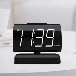 MANY Jombo 1.8-Inch LED Digital Clock with 90° Rotation - Red Display Screen, Adjustable Angle, Modern Desk Alarm Clock