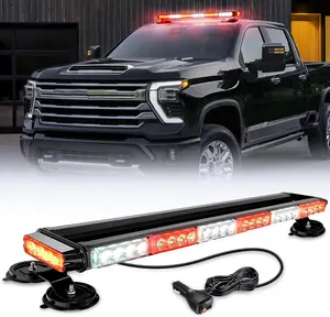Nilight 29.5" Roof Top Strobe Lights 56LED Hazard work LED Flashing Light Bar Magnetic Mount 12V 24V Cars Trucks Tractors Snow Plows Construction Vehicles high intensity rear windshield visor