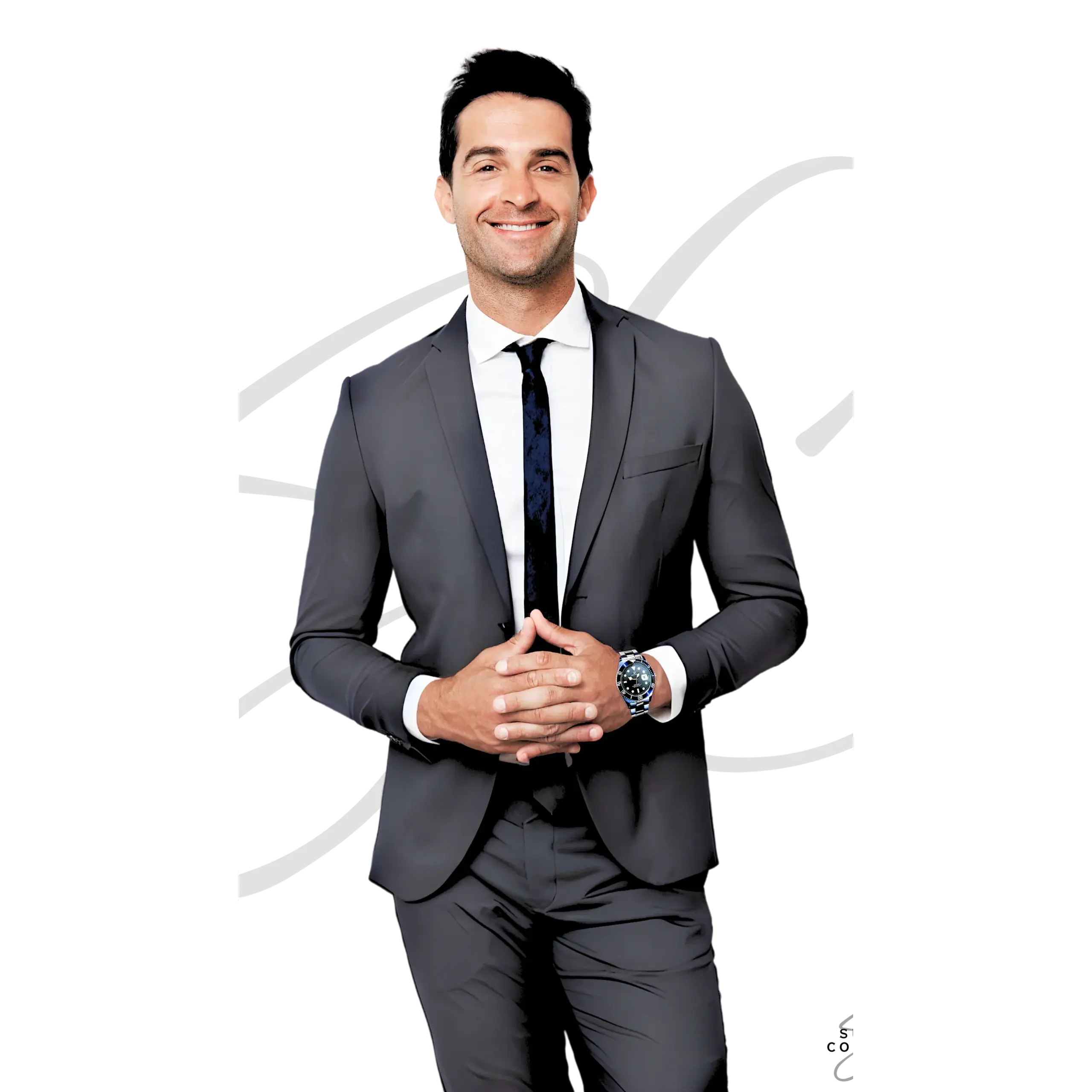 Charcoal Slim Fit Men's Suit Set