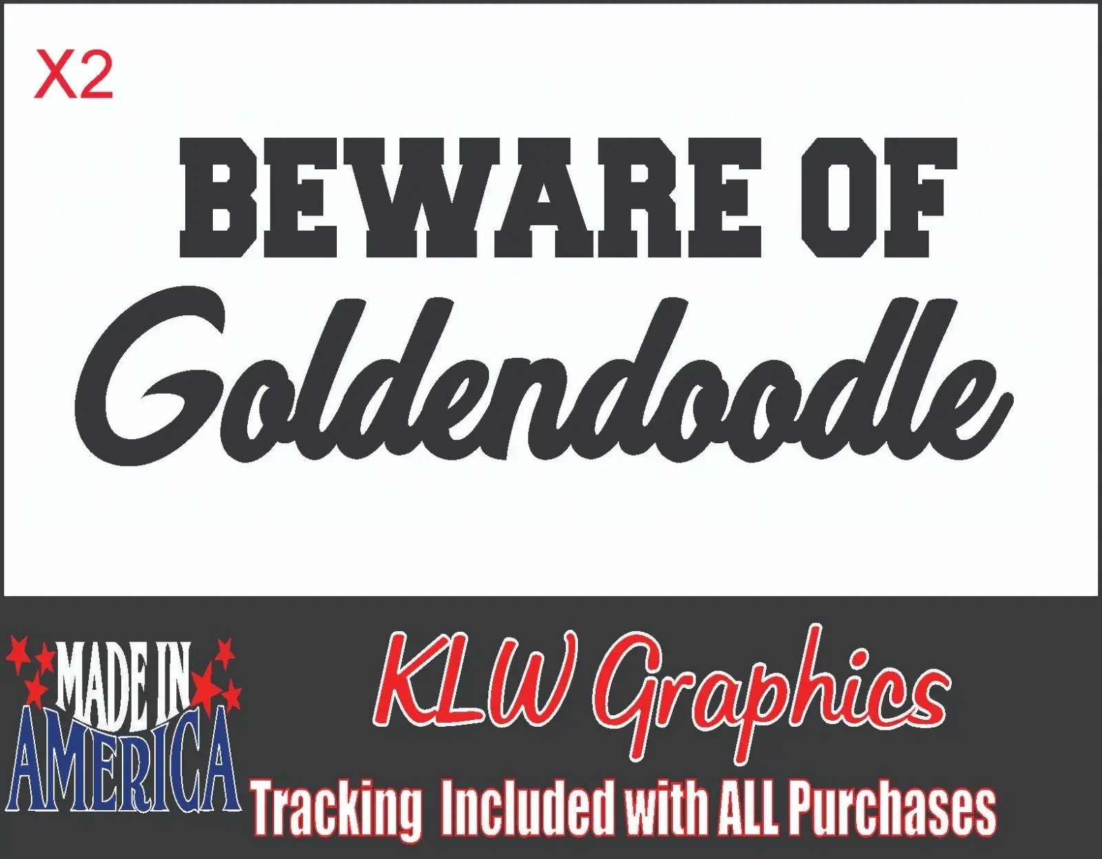 Beware of Goldendoodle Decal Sticker Car Truck Pet Family Dog Breed Bowl Tag JL