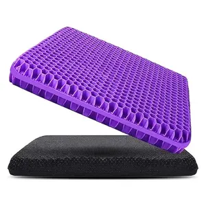 Gel Seat Cushion for Long Sitting Pressure Relief - Wheelchair Cushion for Pressure Sores - Tailbone Pain Relief Cushion - Non-Slip Cooling Butt Pillow for Office, , Car | Pressure Relief for Office Chair, Tailbone Pain Relief, Non-Slip, Car, Travel