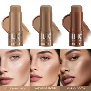 Three-Color Contour Stick, Smooth Blendable Contour, Portable Multi-Functional Face Highlighter, Compact Makeup Tool for a Flawless Skin Finish