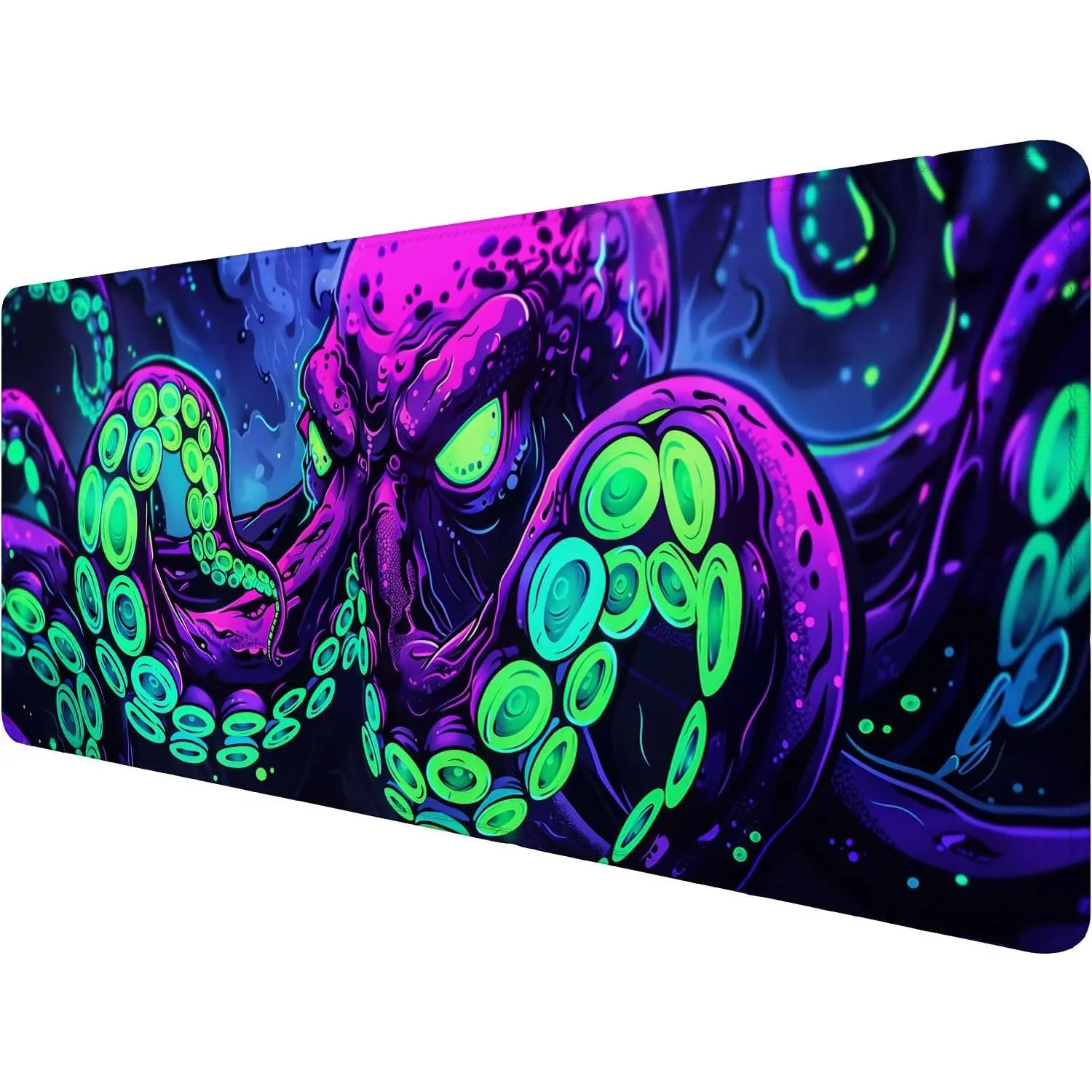 Octopus Desk Mat Gaming Mouse Pad Neon Cthulhu Monster Cool XL Mouse Pad Large Mousepad Extended Laptop Keyboard Mat Gaming Desk Pad Mouse Mat Office Computer Keyboard Laptop Home 24"x14",back to school,back to school shopping