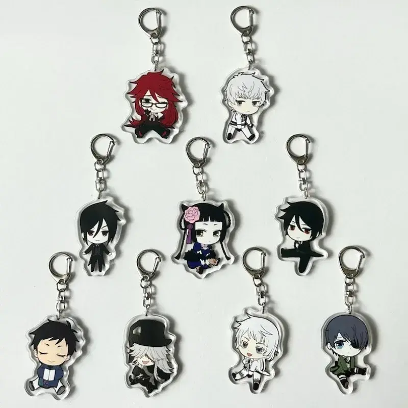 Black Butler Sebastian Michaelis & Ciel Phantomhive Double-Sided Acrylic Keychain, Charm, Friend Gift, Fan Collectible