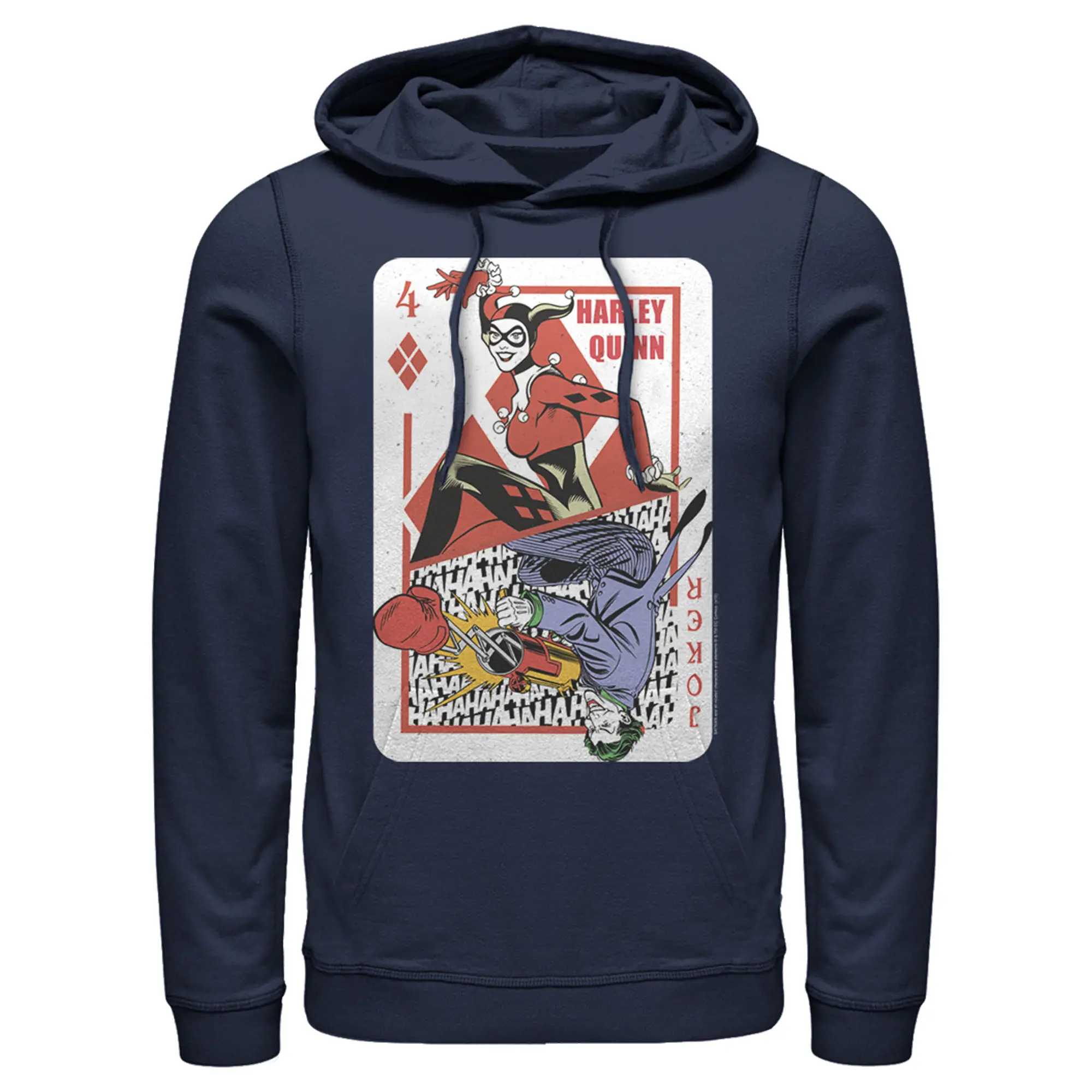 Men's Batman Harley Quinn Joker Poker Card Pull Over Hoodie