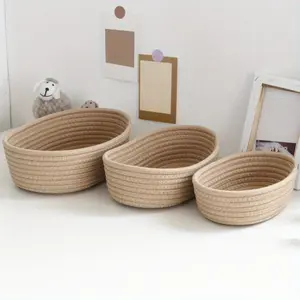 3pcs/Set Boat Shaped Basket, Storage Box, Desktop Clutter Storage Basket, Storage Basket Organiser Coffee