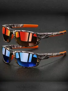 Unisex Sport Sunglasses, Biking Sunglasses, Fashionable Retro Square Frame, Outdoor Fishing Cycling Hiking Climbing Skiing Running Driving UV Protection Glasses