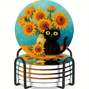 Set of 6 coasters, with abstract patterns