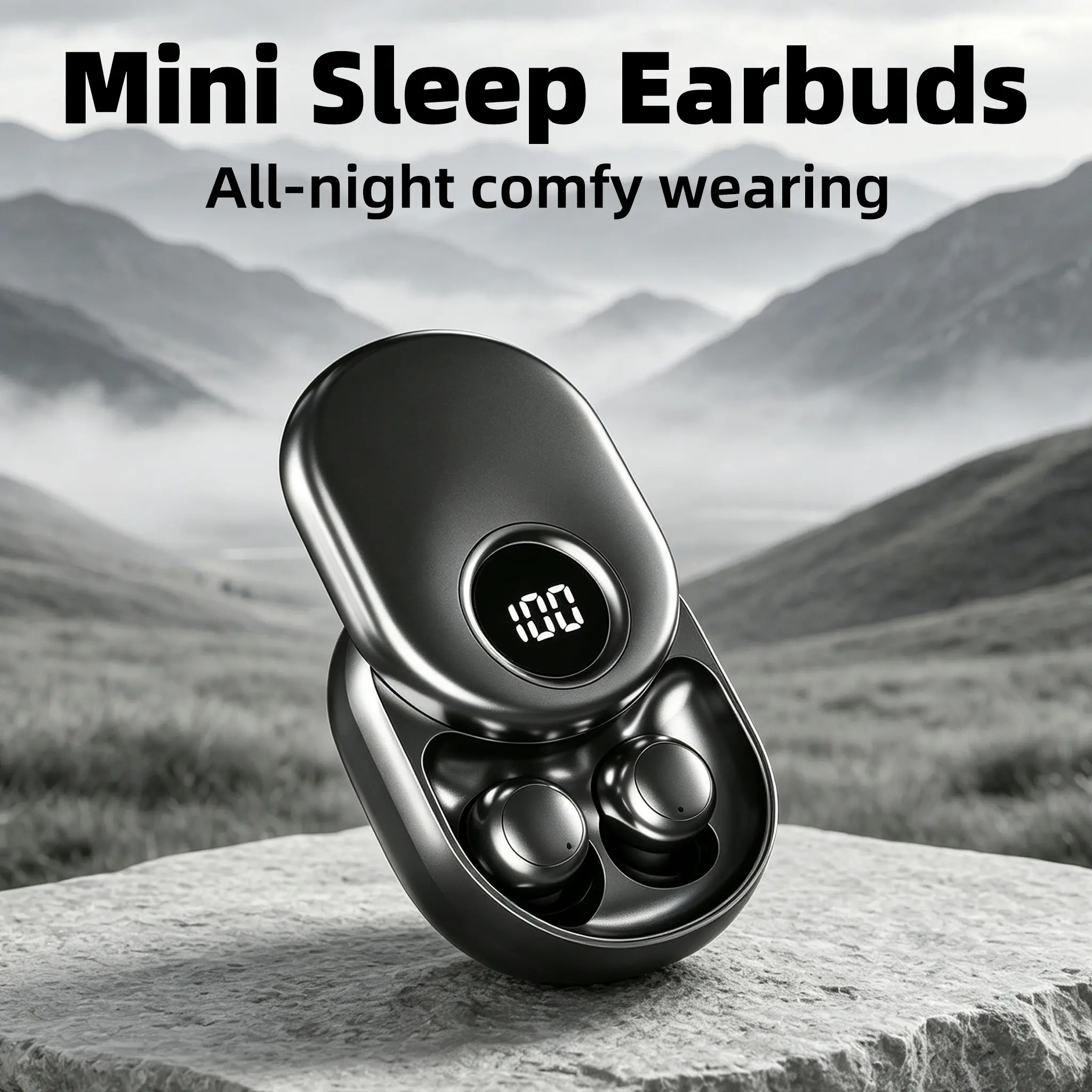 Wireless Sleep Earbuds - Compact Invisible Sleep Headphones with Ultra-Small Structure, Ear-Burden-Free Design, Long-Hour Painless Wear, No Ear Pressure for Side Sleeping, Clear Smooth Night Audio Playback