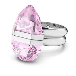 Swarovski Lucent ring Magnetic closure - Pear cut - Pink - Rhodium plated 5620714