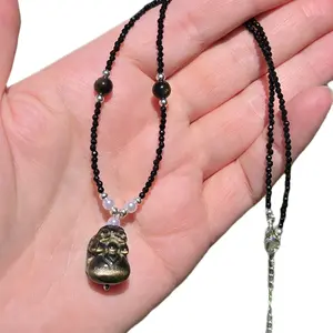 Gorgeous Golden Obsidian Pixiu Crystal Necklace