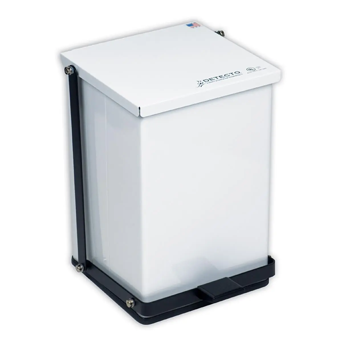 212 MAIN 24-Qt 6-Gal Trashcan, Detecto P-24 Receptacle with Baked Epoxy Finish, 16 in. H x 11.75 in. W x 13 in. D White Baby & Maternity Furniture Decoration Piece