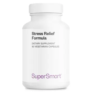 SuperSmart - Stress Relief Formula (All-in-1) - 100% Natural Supplement - with Passion Flower, Polygala Tenuifolia | Non-GMO & Gluten Free - 90 Vegetarian Capsules