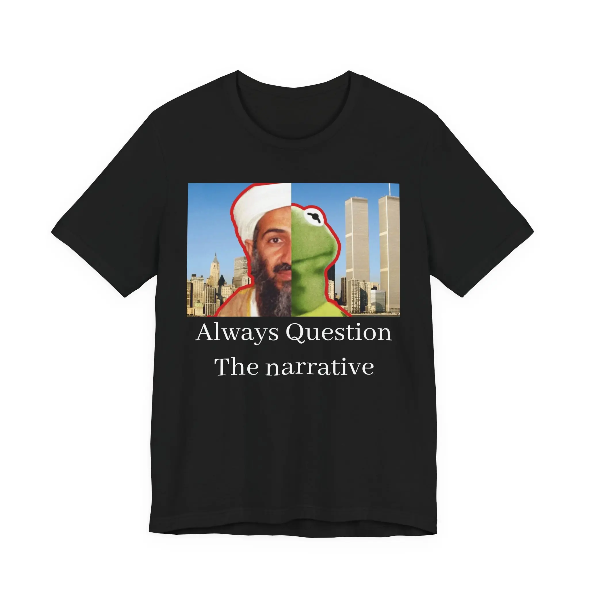 Twin Towers Collage Tee | Split Osama Bin Laden and Kermit Photo