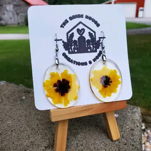 Handmade Resin Earrings with Pressed Handpicked Flowers