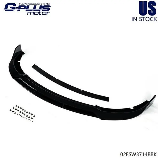 MOTOR GPLUS Gloss Finish Front Bumper Lip Splitter - ABS Plastic, Easy Install, Performance Look, Black, Fit For 15-20 Dodge Charger SRT Style Auto Replacement Body Part Accessory