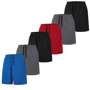 3/5 Pcs Men's Sports Shorts,Training Cycling Outdoor Golf Sweatpants, Solid Color Springtok Gymshorts Shorts With Drawstring, Hiking Workout Set