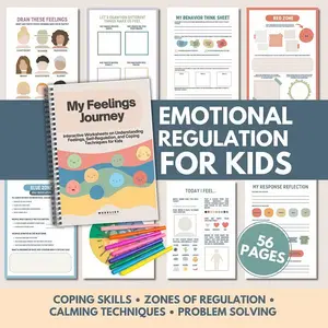 Emotion Regulation Practice Planner, Ideal for Social Emotional Learning, Mental Health Therapy, Anxiety Control, Anger Management, Happiness Boosting