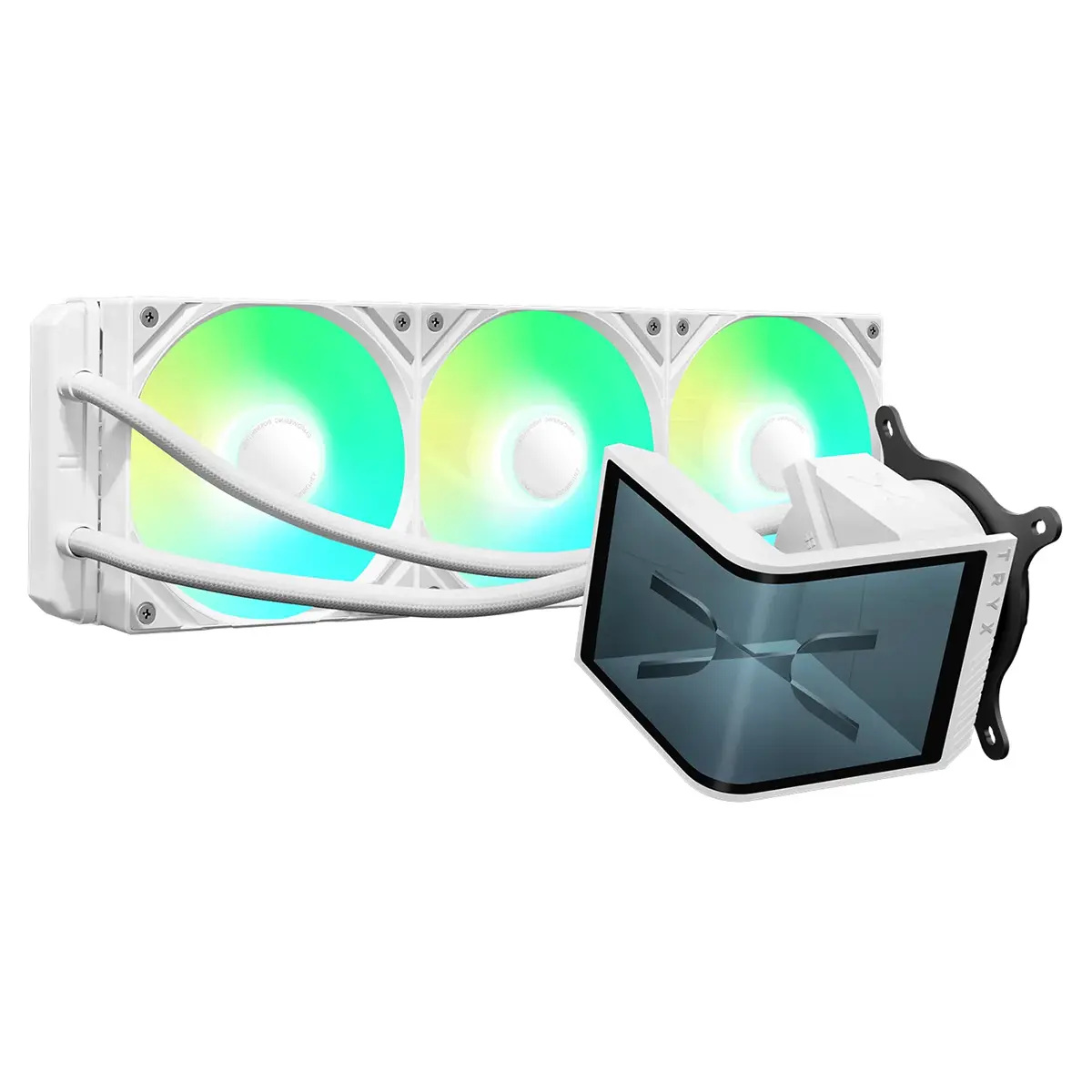 TRYX PANORAMA SE 360 ARGB Liquid Cooler White, PC Cooling System with ARGB Lighting for Computer Components