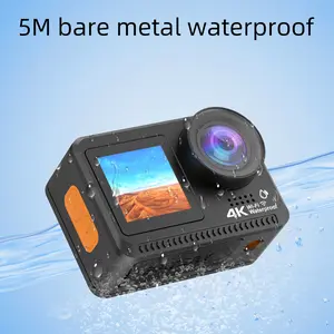 4K Waterproof Action Camera , 20m Waterproof, No Housing Required, Portable Digital Video Camera for Water Sports, Diving, Fishing - Motorcycle Dash Cam, Motorcycle Camera, Wide Angle Lens, Pet View, Gift
