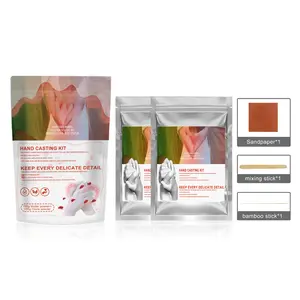 [Hot]Couple Hand Casting Kit Romantic DIY Plaster Mold for Lovers Baby Handprint and Footprint Keepsake Easy 3D Memory Casting Powder Creative Home Decor Anniversary Valentine Gift activator