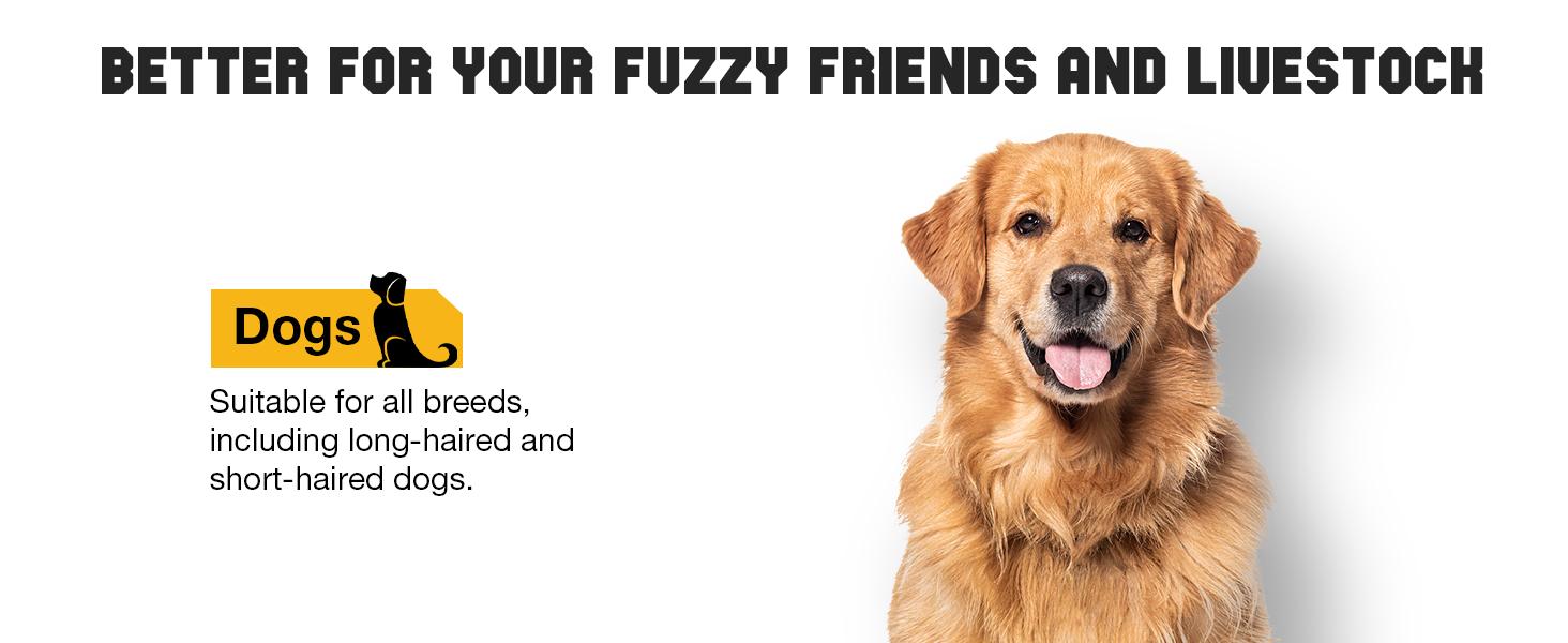 [Xvolt] Fuzzyfix Professional Dog Clippers for Grooming with Charging Replacement, Low Noise Pet Grooming Kit for Thick Curly Matted Heavy Coats Cordless Hair Trimmer with 8 Metal Guide Combs for Animal Horse