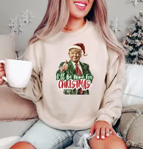 I'll Be Home for Christmas Sweatshirt, Christmas Santa Shirt Crewneck Unisex