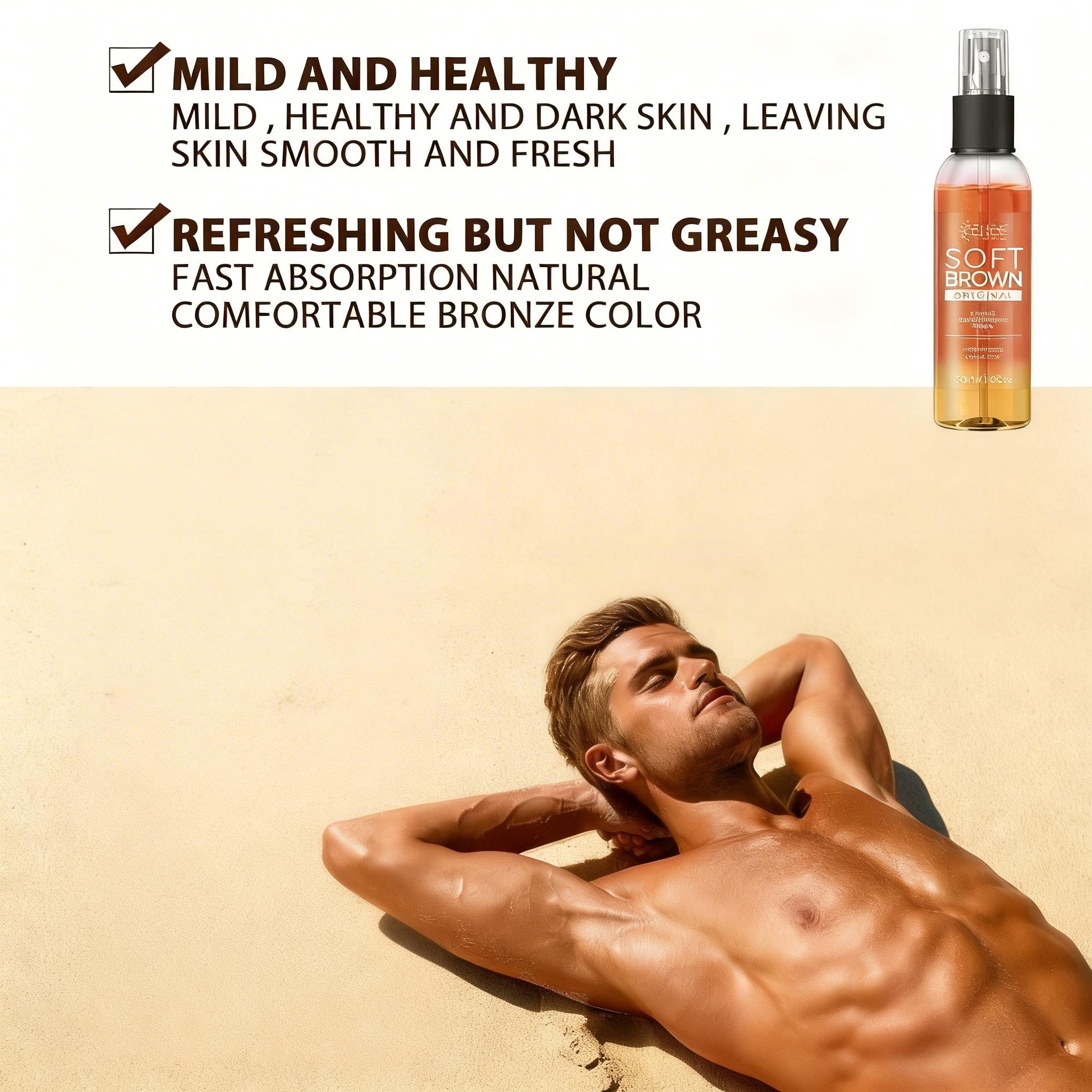 EELHOE Super Tanning Spray with Calendula & Vitamin E, Streak-Free Rapid Bronze for Face & Body, Non-Greasy Fast Absorbing Sunless Tanner, Gentle for Sensitive Skin, Indoor/Outdoor Use wipes self dark tanglow