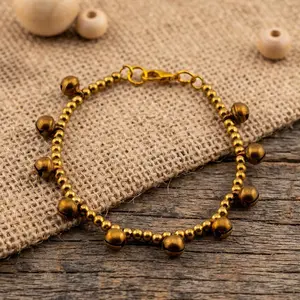 Handmade Brass Bell Bracelet | Thai Artisan Jewelry, Minimalist Spiritual Piece