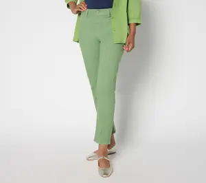 LOGO by Lori Goldstein Petite Kashmir Yoke Front Ankle Jeans