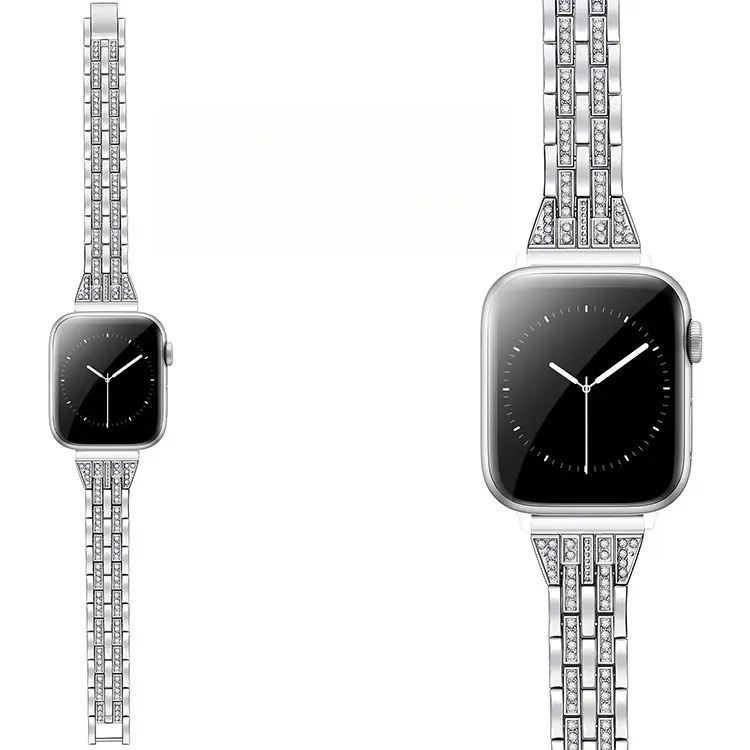 Suitable for Apple Watch Band Apple Watch Series 1-11 Fashion Five-Bead Double Row Diamond Band