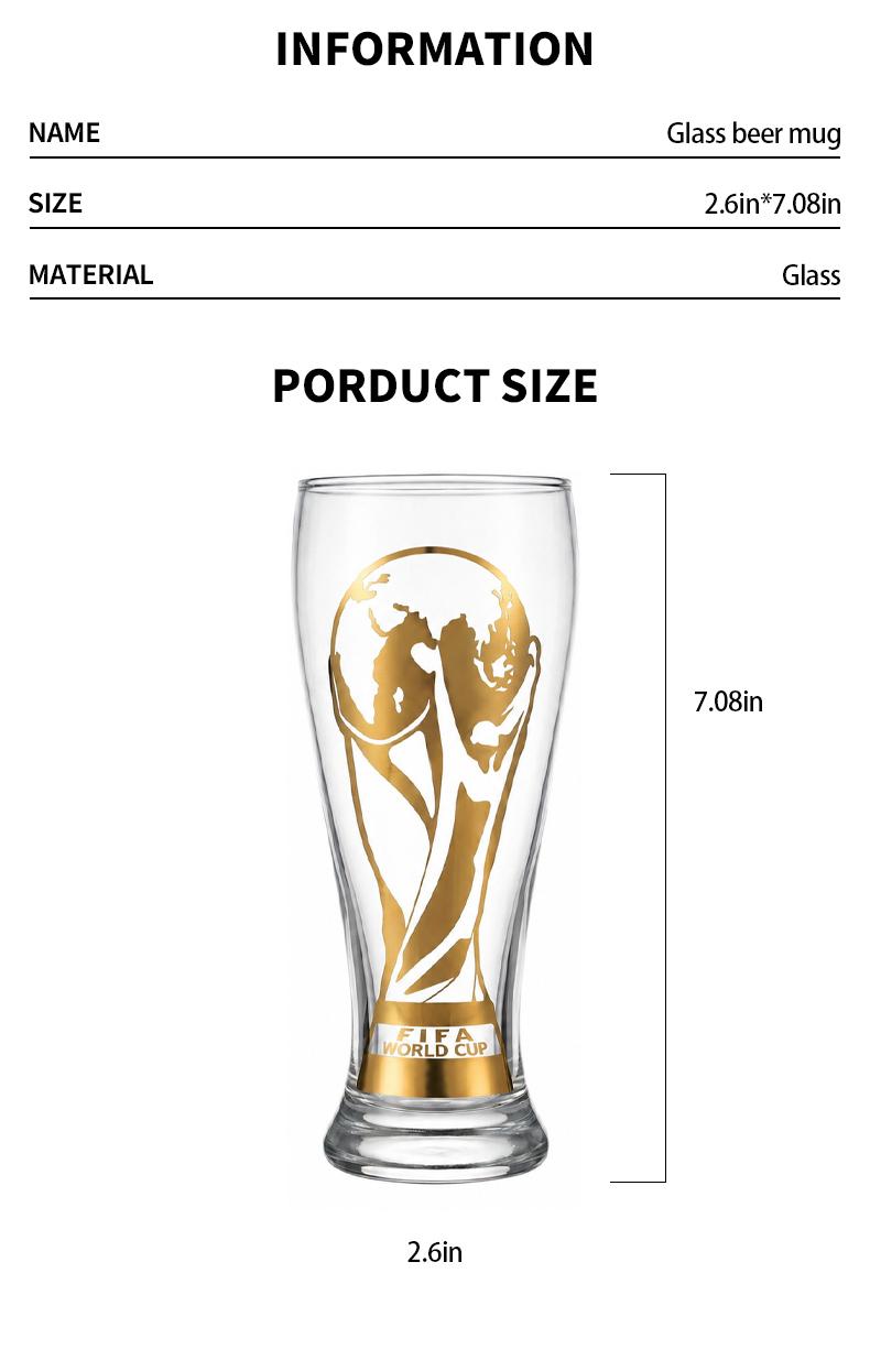 Official FIFA World Cup 26 Gold Stamped Classic Beer Glass--Collector's Edition summervibes Drinkware Tumblers,summerwins Official FIFA World Cup 26 Gold Stamped Classic Beer Glass--Collector's Edition summervibes Drinkware Tumblers,summerwins