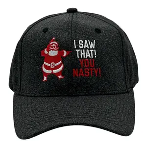I Saw That You Nasty Hat Funny Sarcastic Xmas Party Santa Claus Graphic Novelty Cap Funny Hats Christmas  Funny Adult Humor  Novelty Caps for Men Black - Standard