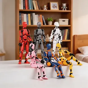 Bedazzling Kit Multi Jointed Articulated Action Figure 6Pc Set Dynamic Poses, Detailed Design, Humanoid、Anthropomorphic、Minifigures, Collector Decor, Unique Gifts for Man, Desktop Toy,Mini Weapons Articulated Figures