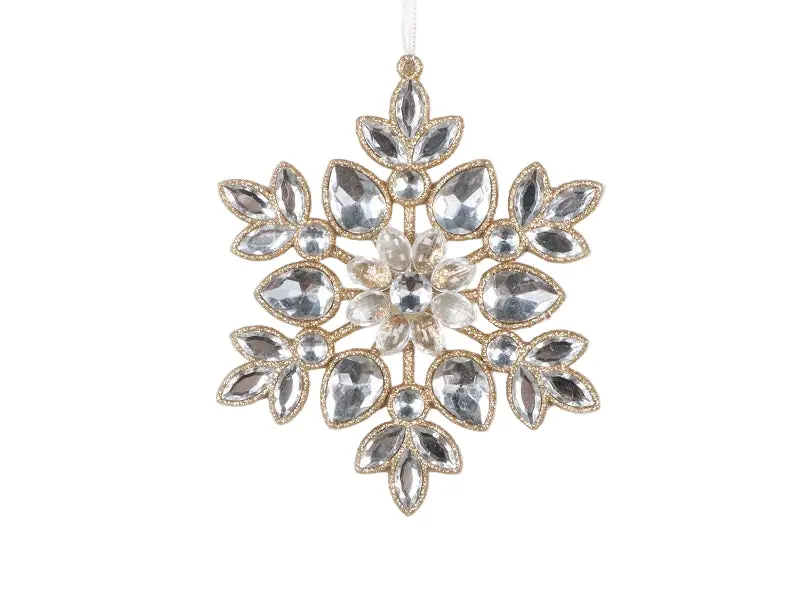 6" Rhinestone Snowflake Ornament Set Of 6