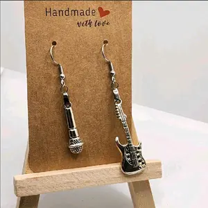 Handmade Guitar and Microphone Earrings Metal Coating for Women Lightweight Comfortable Versatile Musical Charm Jewelry Unique Durable Design