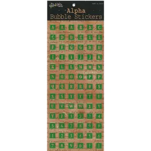 Alphabet Stickers – Clear Epoxy Dimensional Letter & Number Stickers for Scrapbooking, Notecard Making & Journals, Forest Green