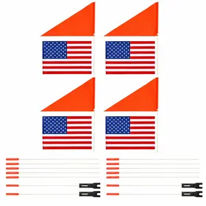 6 Foot Bike Safety Flag with Adjustable Fiberglass Pole, 4-pack, High Visibility Bicycle Safety Flag, Multi-Section Bike Flag for Bicycle Tricycle Trailer Mobility Equipment