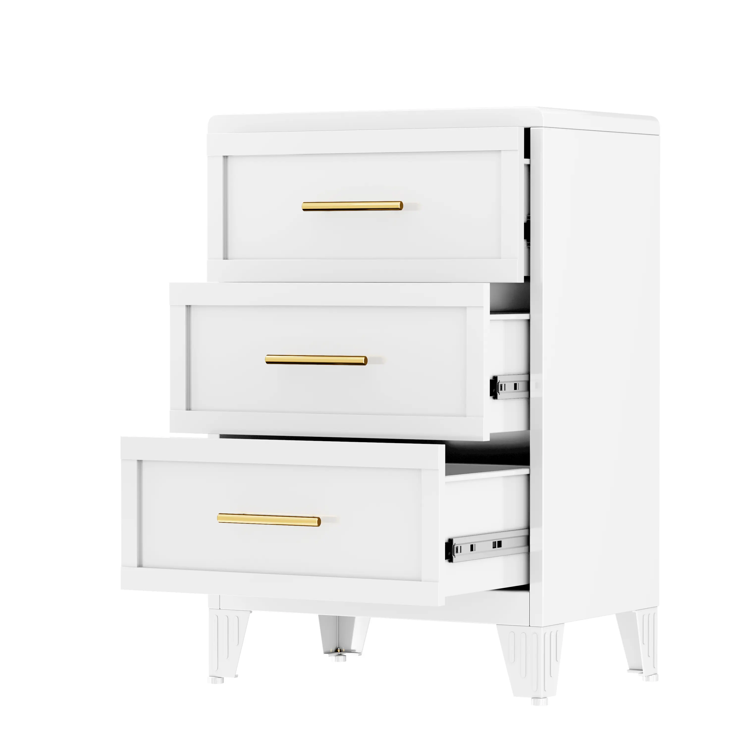 3 Drawers White