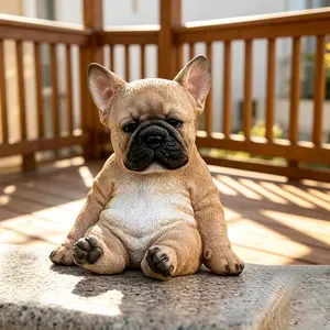 French Bulldog Figurine - Charming Tabletop Decoration Animal Model Sculpture Craft Gift for Dog Lovers Unique Home Decor Item whimsical