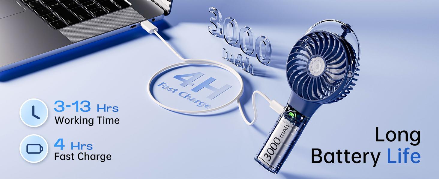 Handheld Misting Fan, USB Rechargeable Mini Fan, 3-Speed Portable Foldable Fan For Travel Outdoors Hiking Camping Office Mobile Mother's Day Gifts
