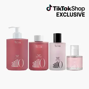 anillO Korean Complete Repair Ritual Set #Glass Hair- Rosy Night -Essence Oil & Shampoo & Ampoule Treatment & Hair Mist