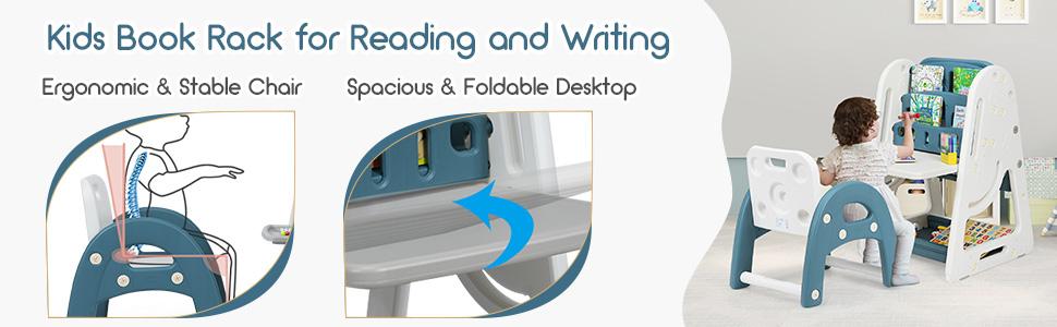 Costzon Art Easel toys, 3 in 1 Double-Sided Art Easel w/ Magnetic Dry Erase Board, Painting Writing Accessories, Birthday Gift Christmas Gift