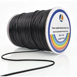 1mm Faux Leather Waxed  Cord, 175 Yards - Durable Necklace String, Soft and Textured Cord for Necklaces, Bracelets, and  Making
