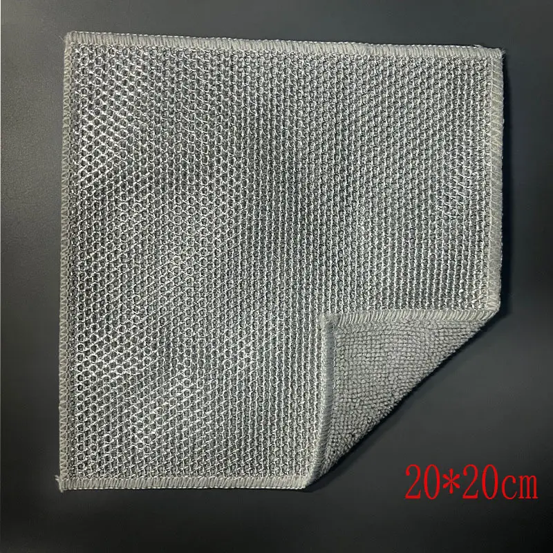 Steel wire ball silver wire dishwashing rag double layer household non ...
