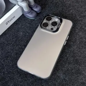 Luxury Plain Matte Colored Silver Case for iPhone 16 15 14 13 12 11 8 7 Pro Max Plus mini XS XR Matte Cover