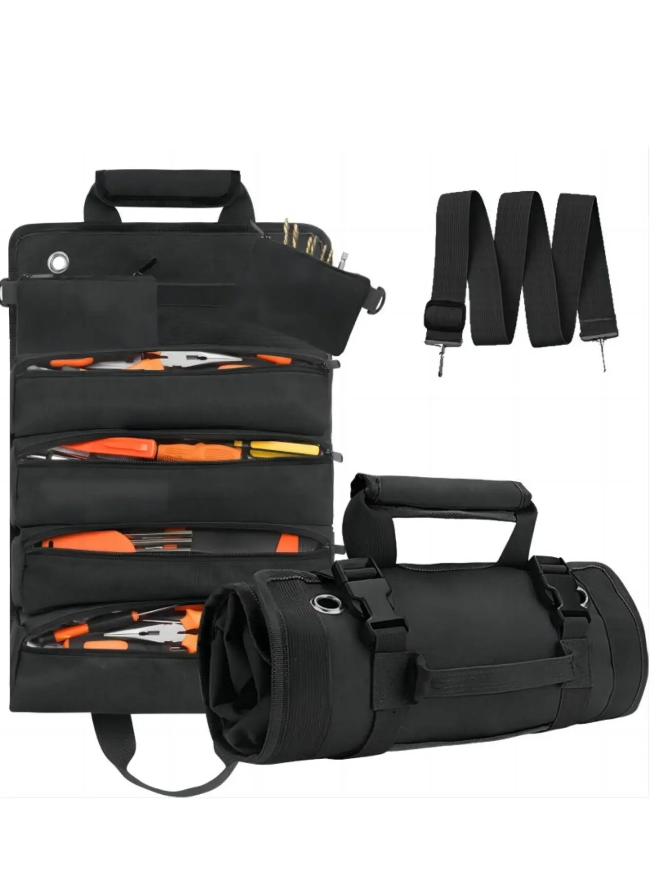 Portable Foldable Tool Storage Bag, Multi-grid Zipper Tool Organizer with Removable Zipper Bags, Portable Tool Storage Bag for Home for Father's Day G