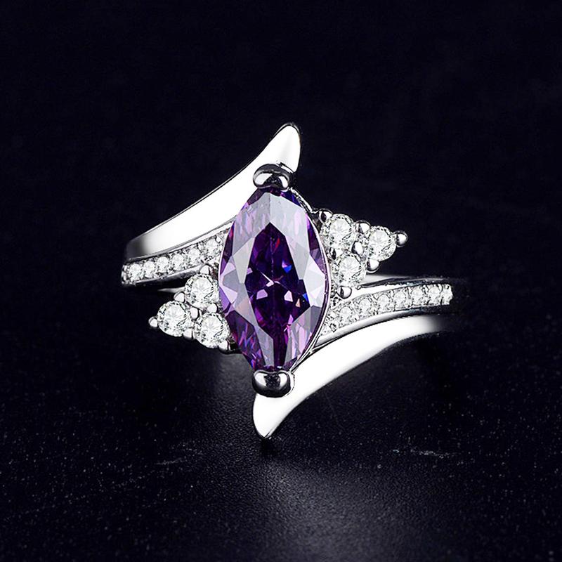 Luxury Eye Cluster Amethyst Ring Engagement Charm Women's Rings Christmas Valentine's Gift Women's Ring Fashion Personality RingDesigner Valentine's Day