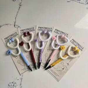 Hand-Crocheted Stethoscope Pen, Yarn Wrapped Wire Frame, Heart Accent, Nurse Gift